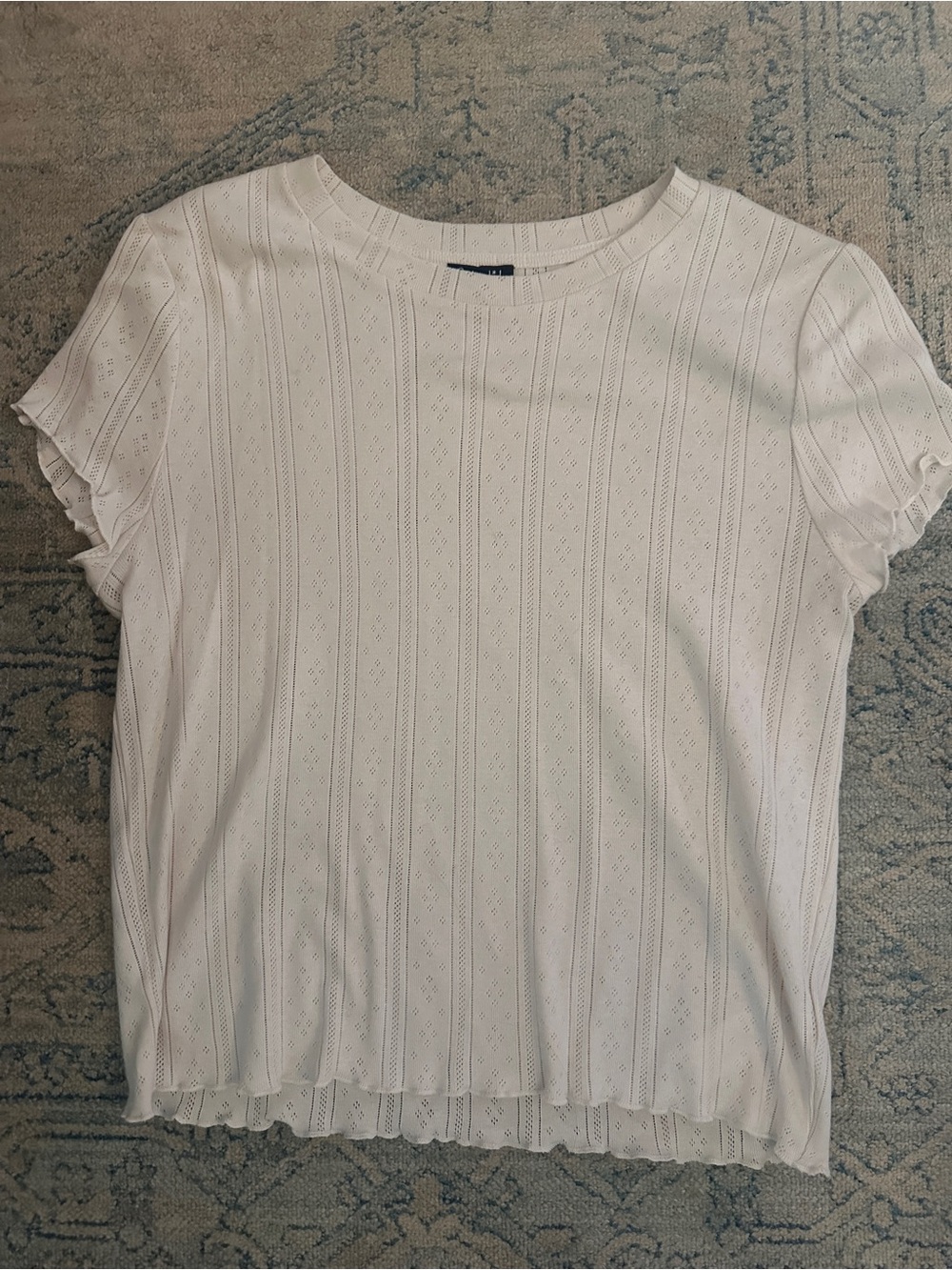 Splendid Cream Ribbed Short-Sleeve Tee - Picture 3 of 6